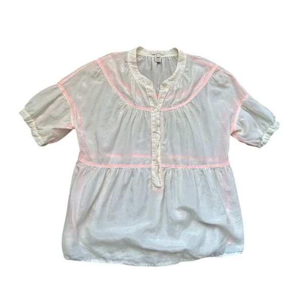 J. Crew Women's Ivory Blouse Size 2 Short Sleeve Casual Top - Picture 6 of 8